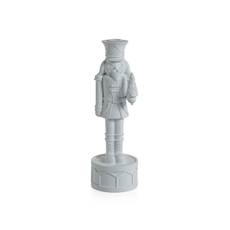 Nutcracker Taper Holder - White - Christmas Decor by Carlyle Avenue