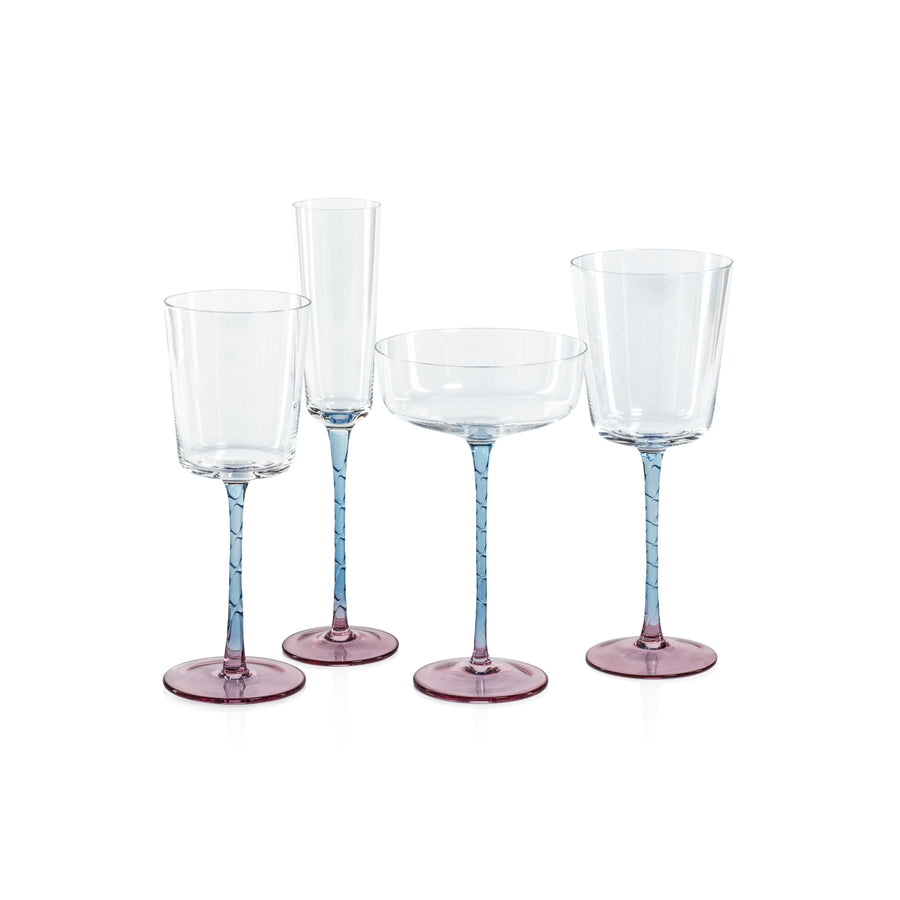 Vicenza Glassware - Pink and Blue - Drinkware Sets by Carlyle Avenue