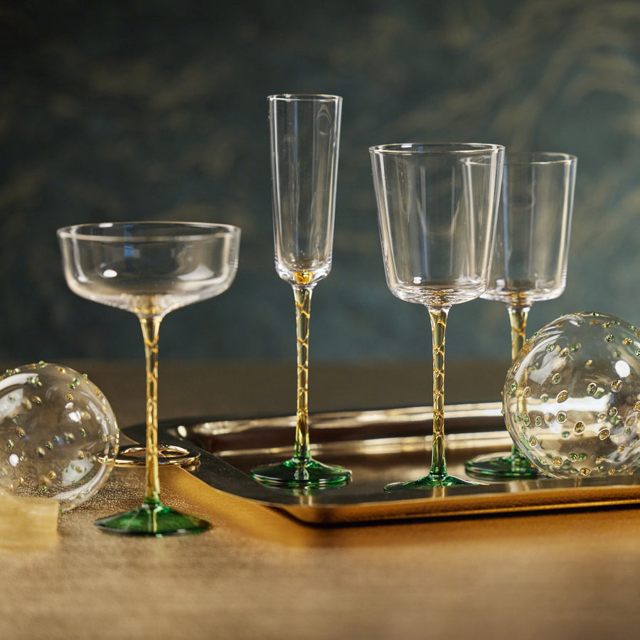 Vicenza Glassware - Green and Amber - Drinkware Sets by Carlyle Avenue
