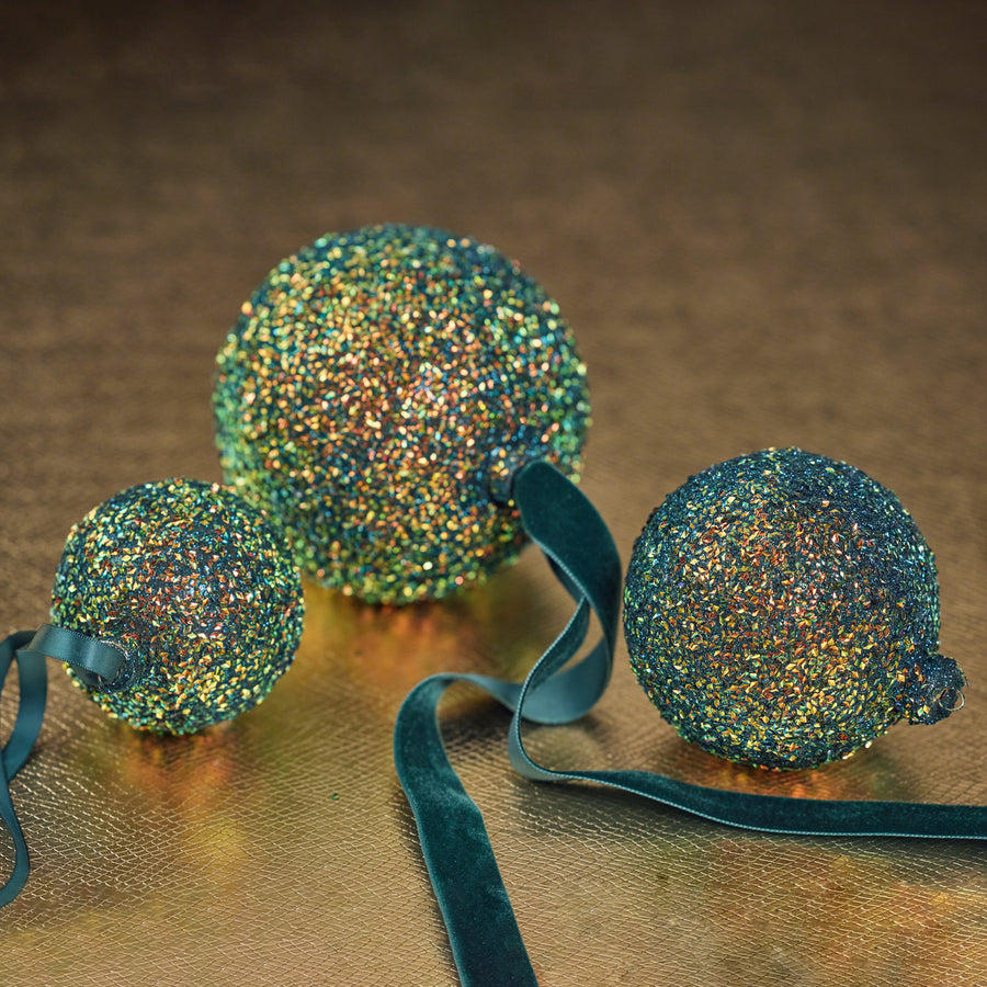 Multicolored Glass Ball Ornament - Green - Ornaments by Carlyle Avenue
