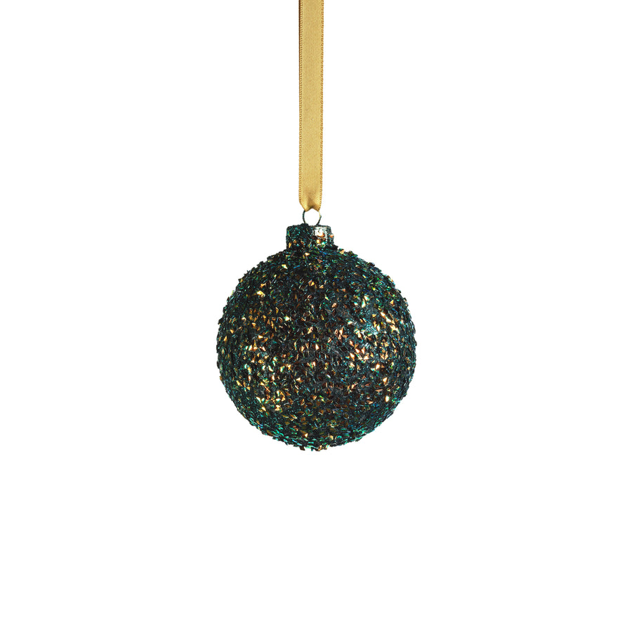 Multicolored Glass Ball Ornament - Green - Ornaments by Carlyle Avenue