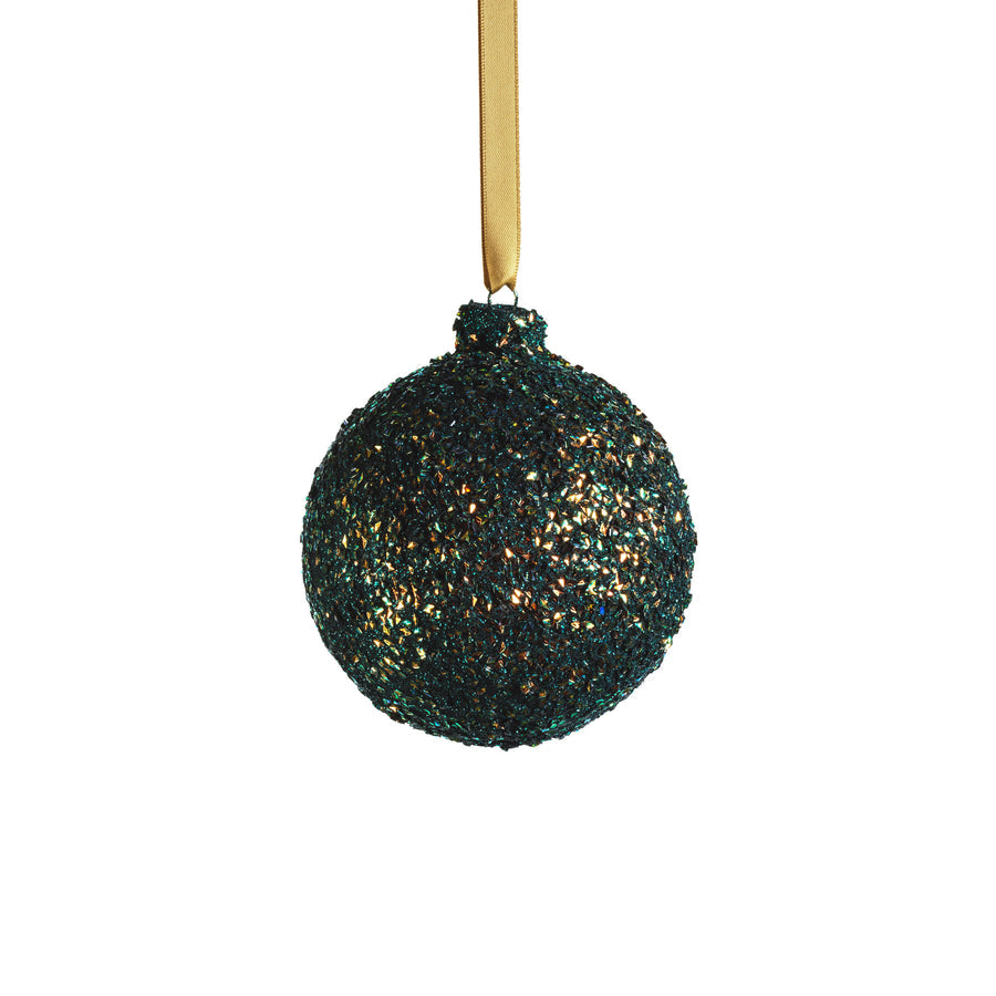 Multicolored Glass Ball Ornament - Green - Ornaments by Carlyle Avenue