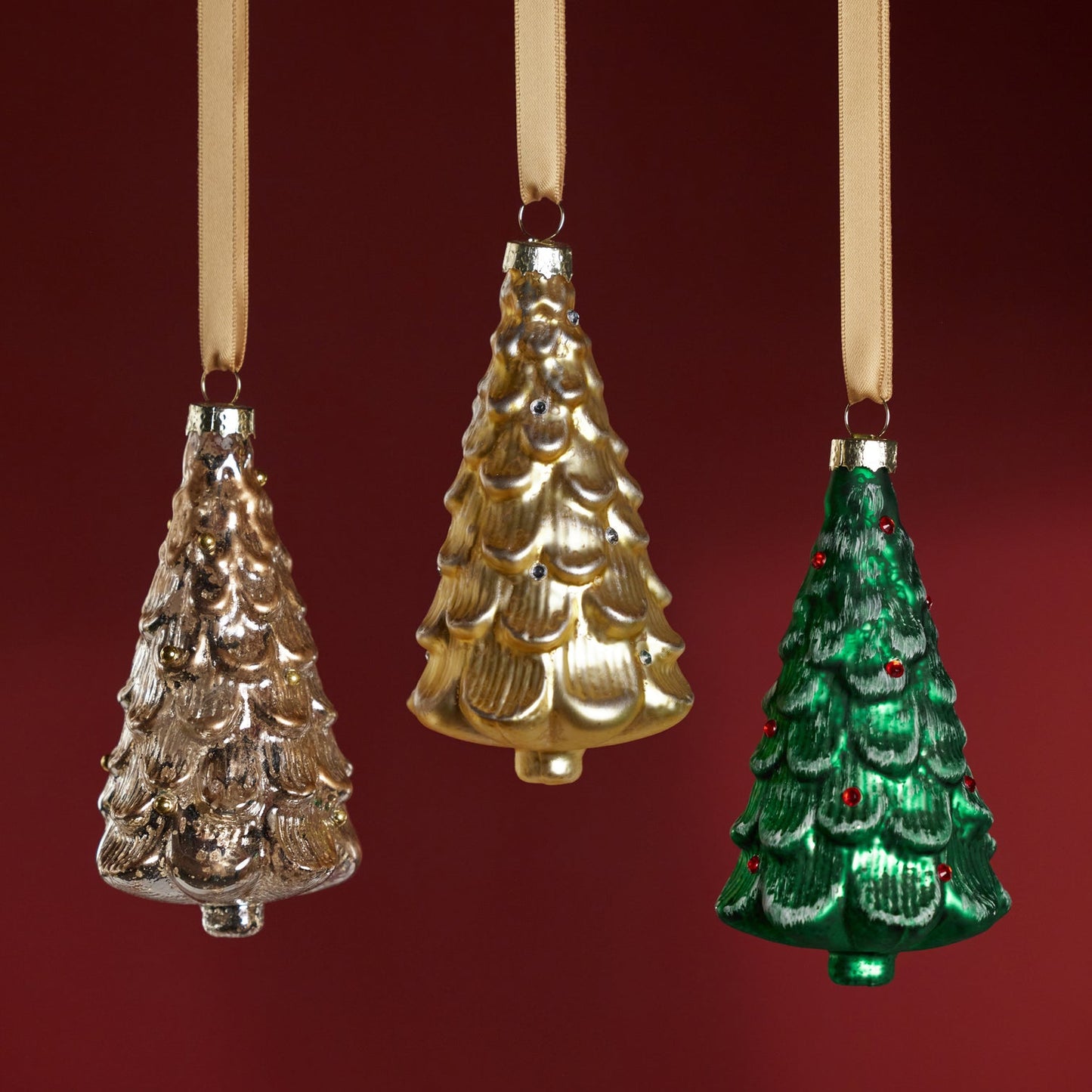 Metallic Frosted Glass Tree Ornament - Holiday Ornaments by Carlyle Avenue