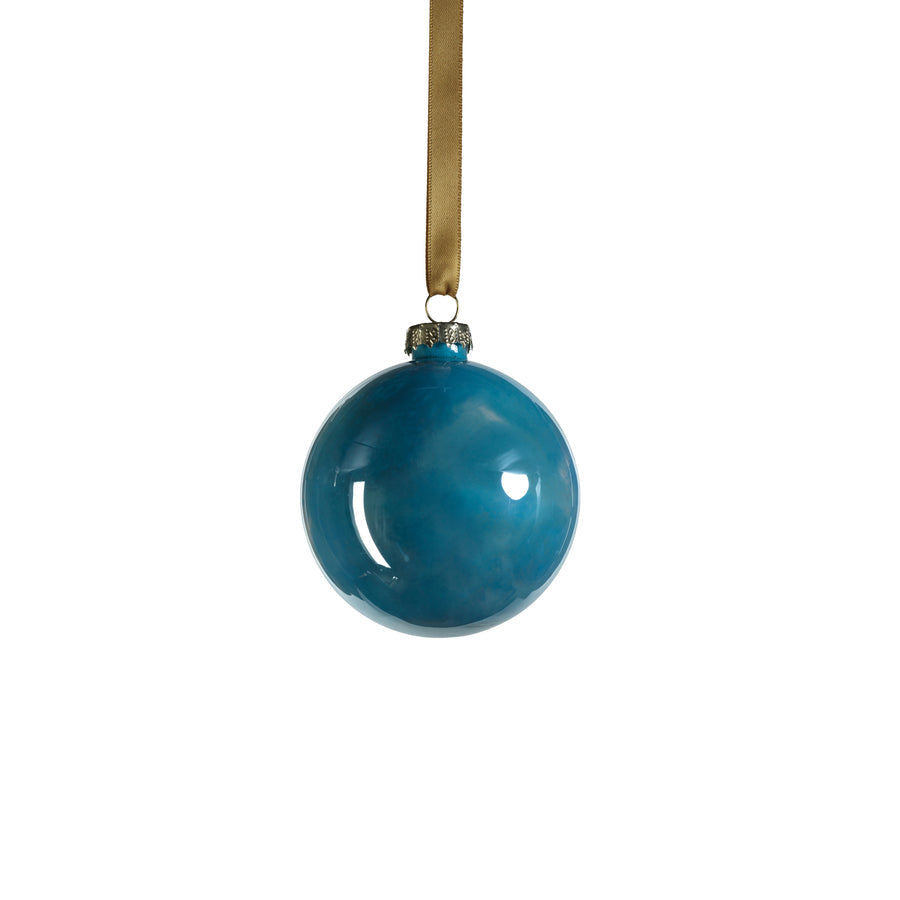 Solid Luster Glass Ball Ornament - Blue - Ornaments by Carlyle Avenue