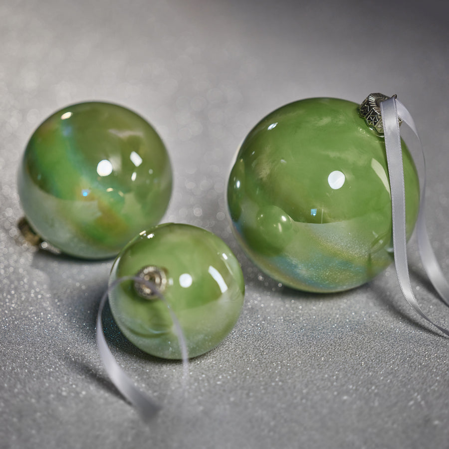 Solid Luster Glass Ball Ornament - Green - Ornaments by Carlyle Avenue