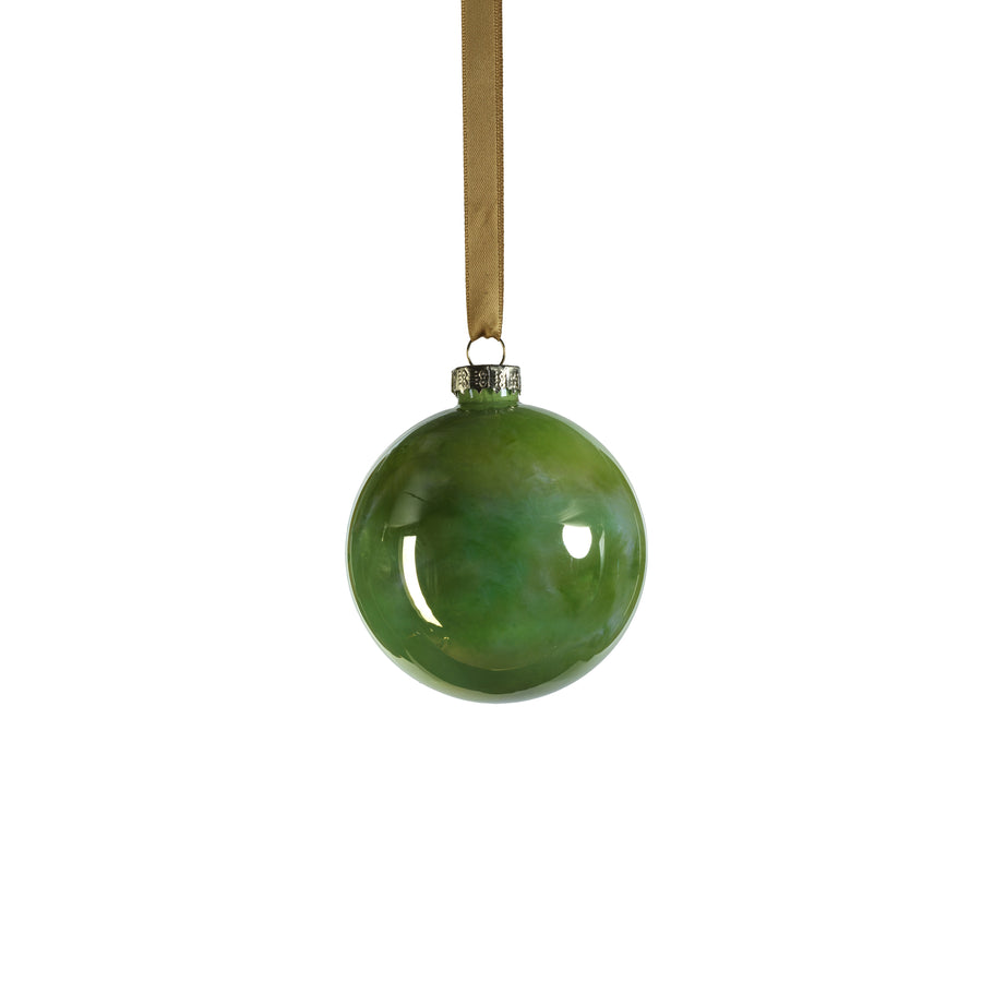 Solid Luster Glass Ball Ornament - Green - Ornaments by Carlyle Avenue