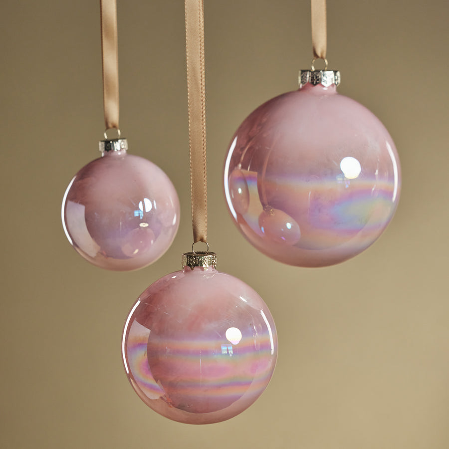 Solid Luster Glass Ball Ornament - Pink - Ornaments by Carlyle Avenue