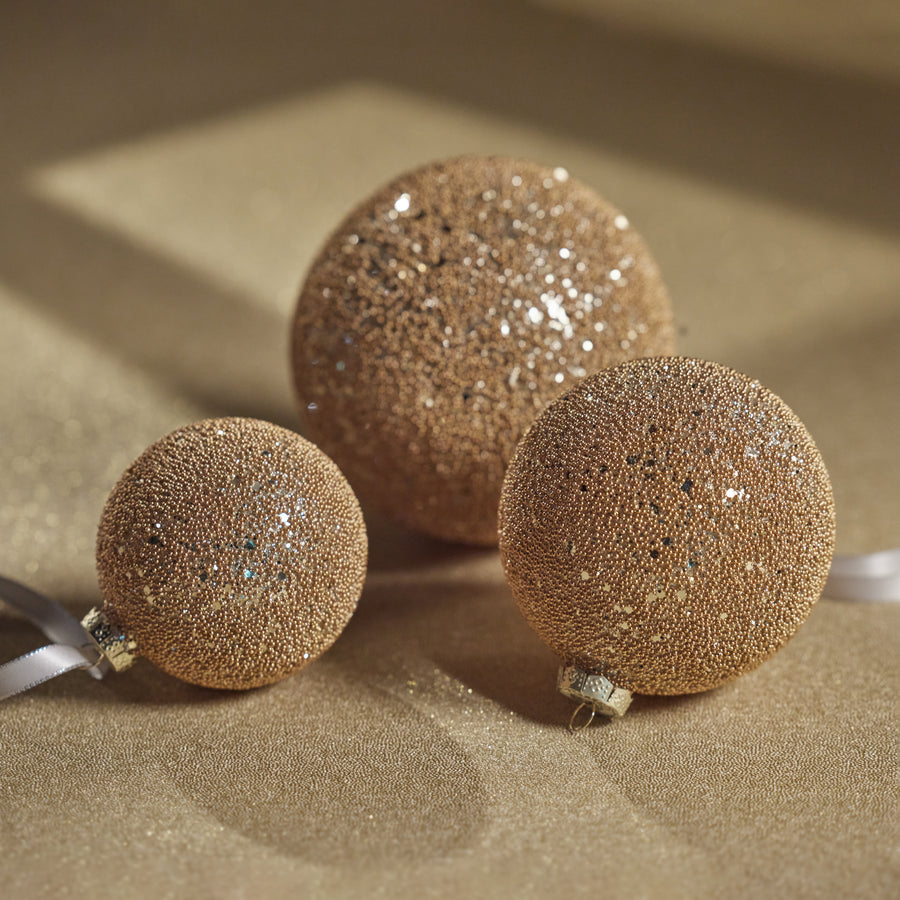 Beaded Glass Ball Ornament - Gold - Ornaments by Carlyle Avenue