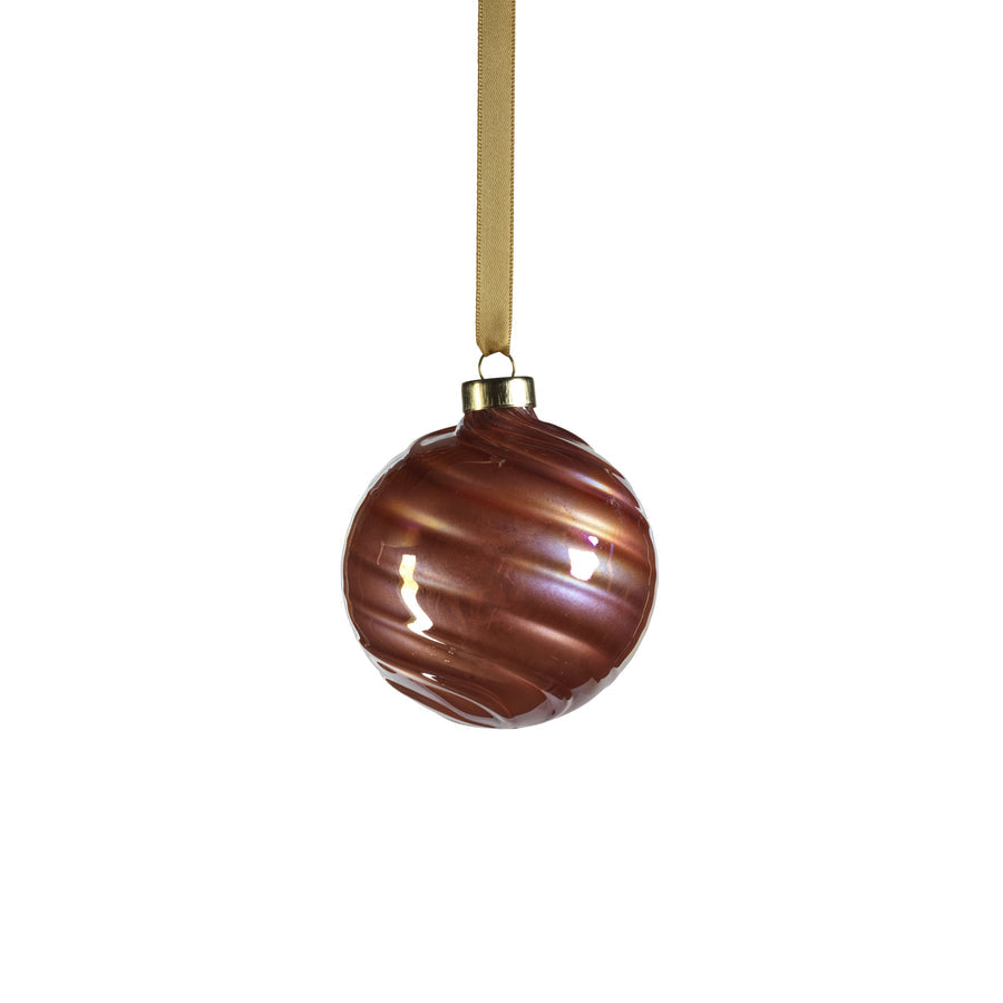 Pearl Luster Glass Ball Ornament - Rose Gold - Ornaments by Carlyle Avenue