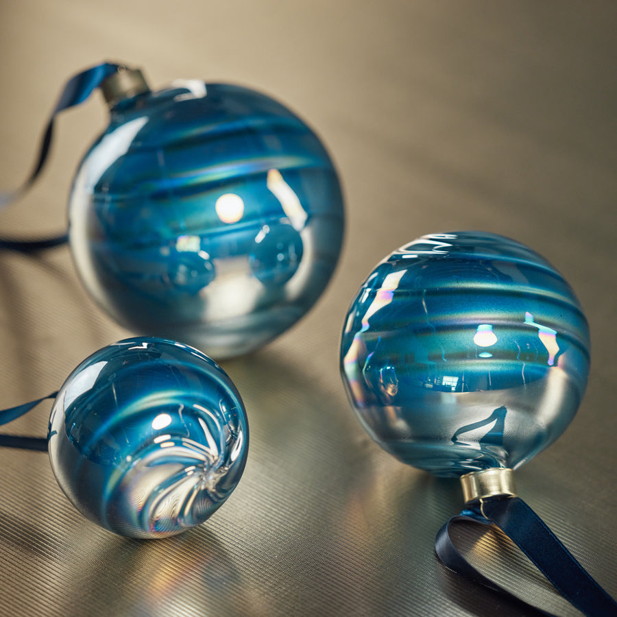 Pearl Luster Glass Ball Ornament - Blue - Ornaments by Carlyle Avenue
