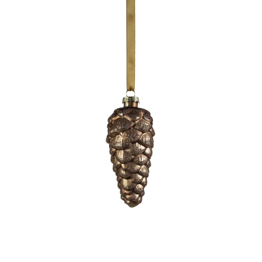 Glass Pine Cone Ornament - Umber Copper Bronze - Holiday Ornaments by Carlyle Avenue