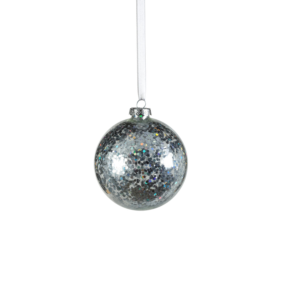 Confetti Glass Ball Ornament - Silver - Ornaments by Carlyle Avenue