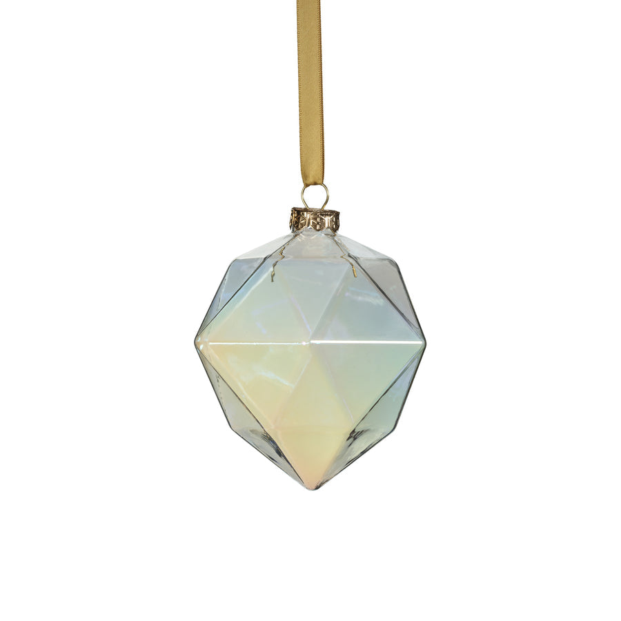 Faceted Glass Ornament - Clear Luster - Ornaments by Carlyle Avenue