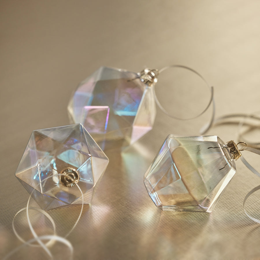 Faceted Glass Ornament - Clear Luster - Ornaments by Carlyle Avenue