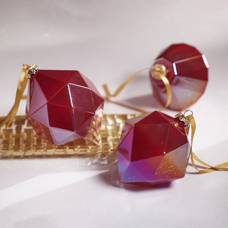 Faceted Glass Ornament - Red Luster - Ornaments by Carlyle Avenue