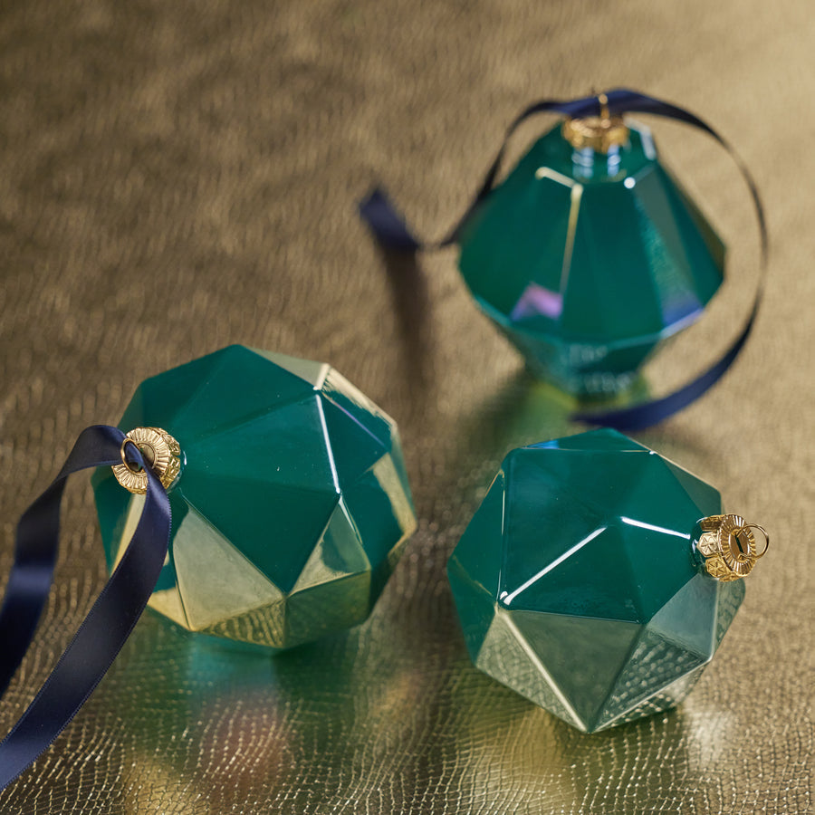 Faceted Glass Ornament - Green Luster - Ornaments by Carlyle Avenue