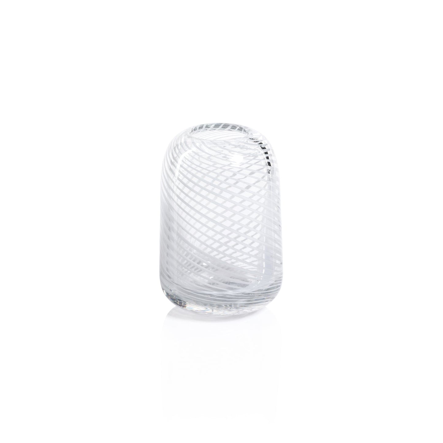 Claire Clear Bud Vases with White Swirl - Vases by Carlyle Avenue