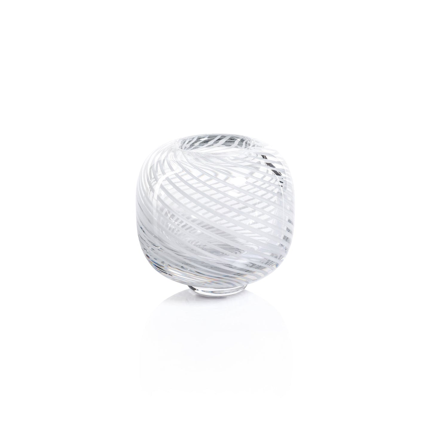 Claire Clear Bud Vases with White Swirl - Vases by Carlyle Avenue