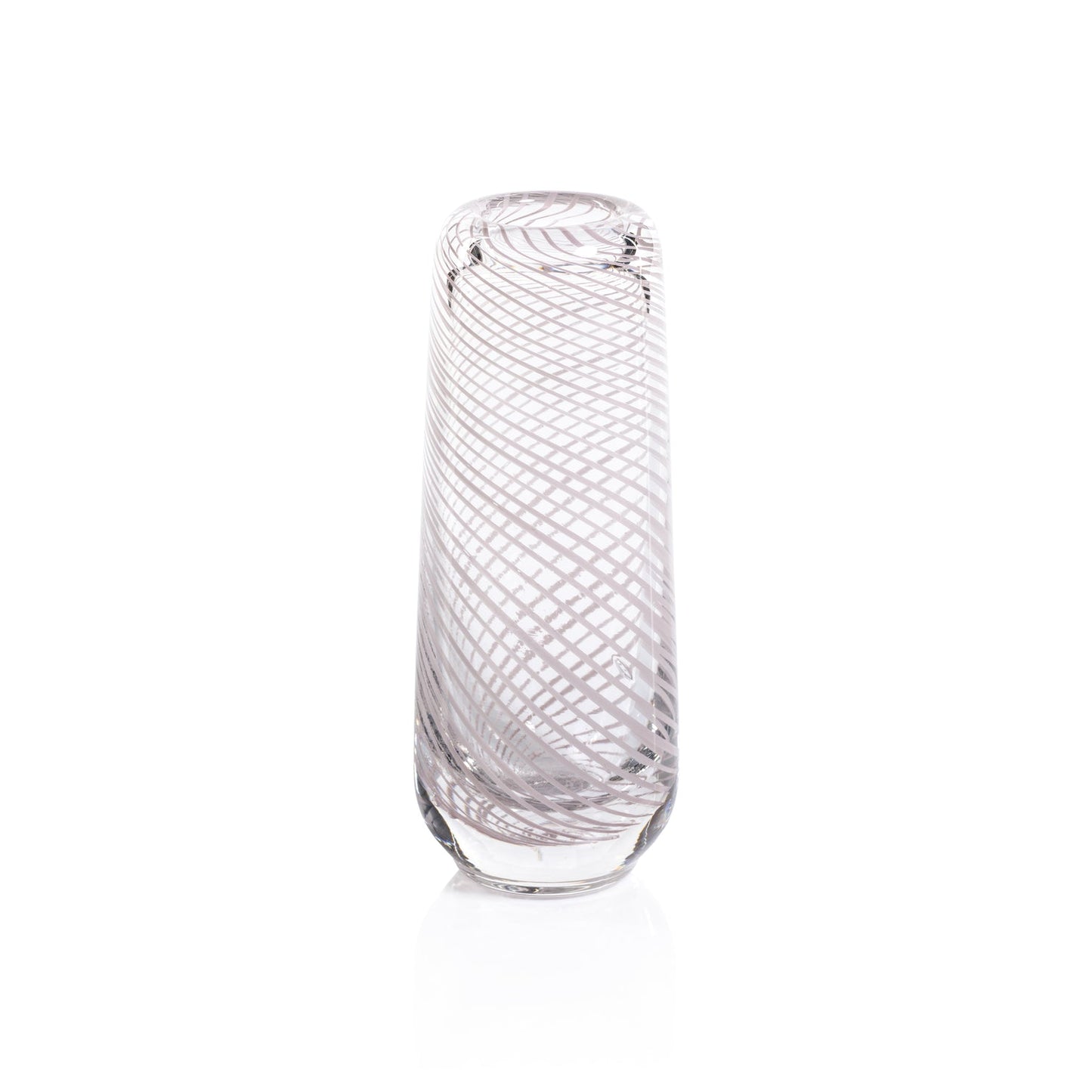 Claire Clear Bud Vases with Blush Swirl - Vases by Carlyle Avenue