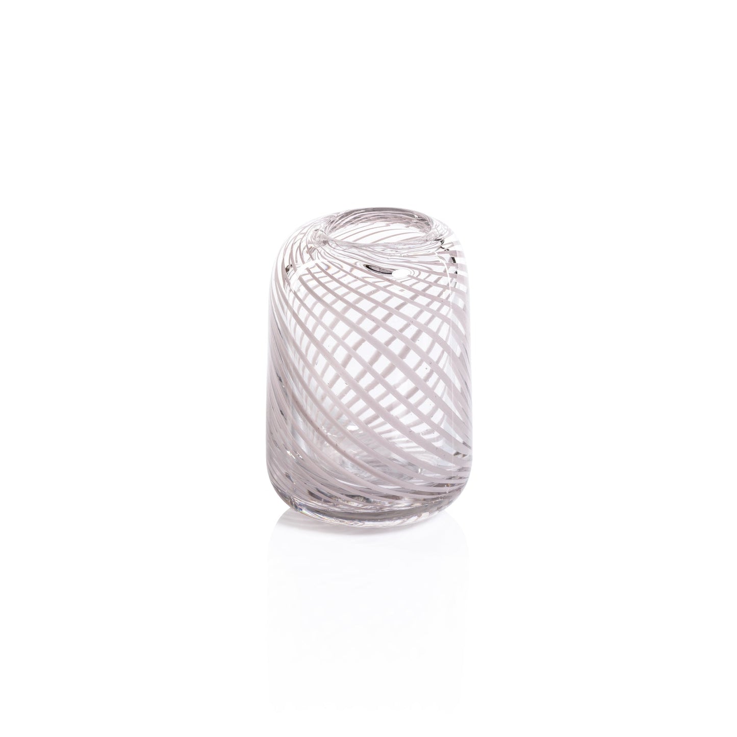 Claire Clear Bud Vases with Blush Swirl - Vases by Carlyle Avenue