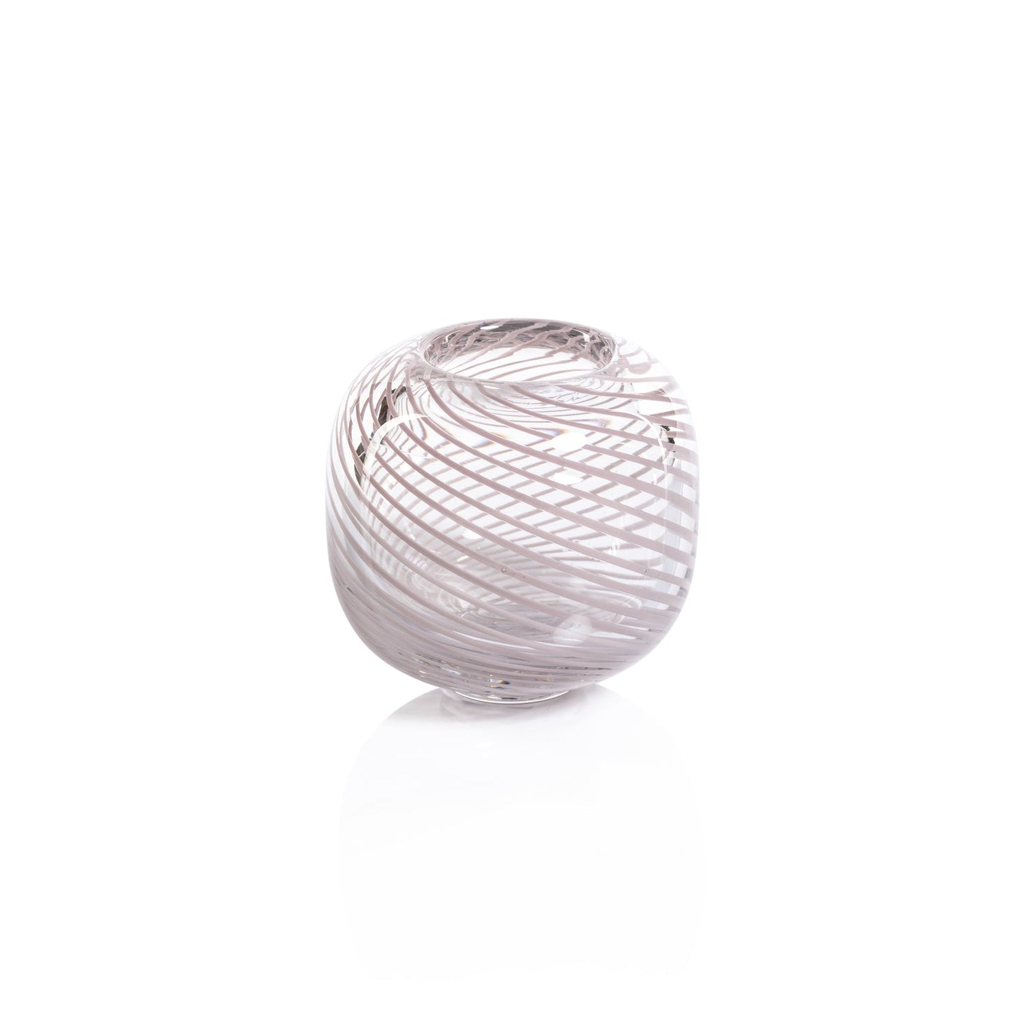 Claire Clear Bud Vases with Blush Swirl - Vases by Carlyle Avenue