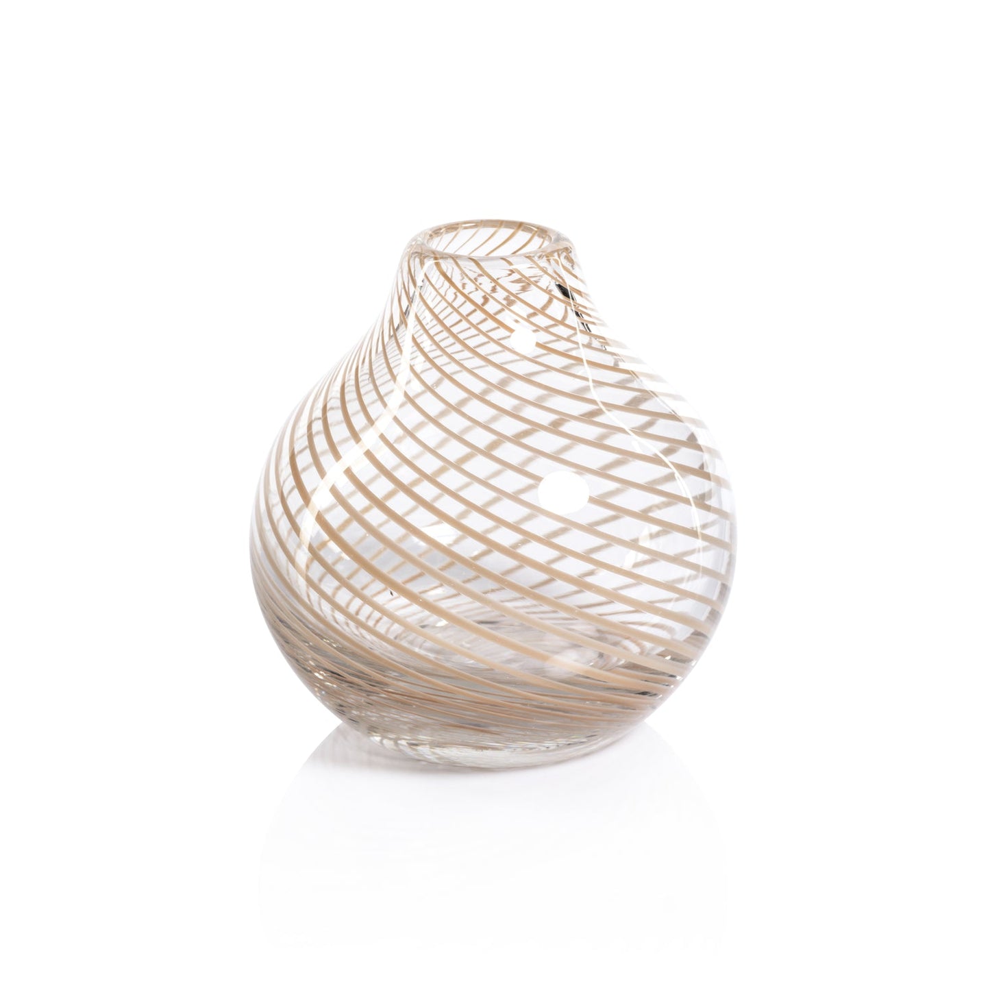 Claire Clear Bud Vases with Beige Swirl - Vases by Carlyle Avenue