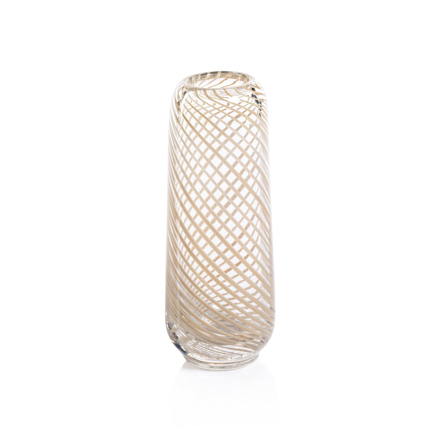 Claire Clear Bud Vases with Beige Swirl - Vases by Carlyle Avenue