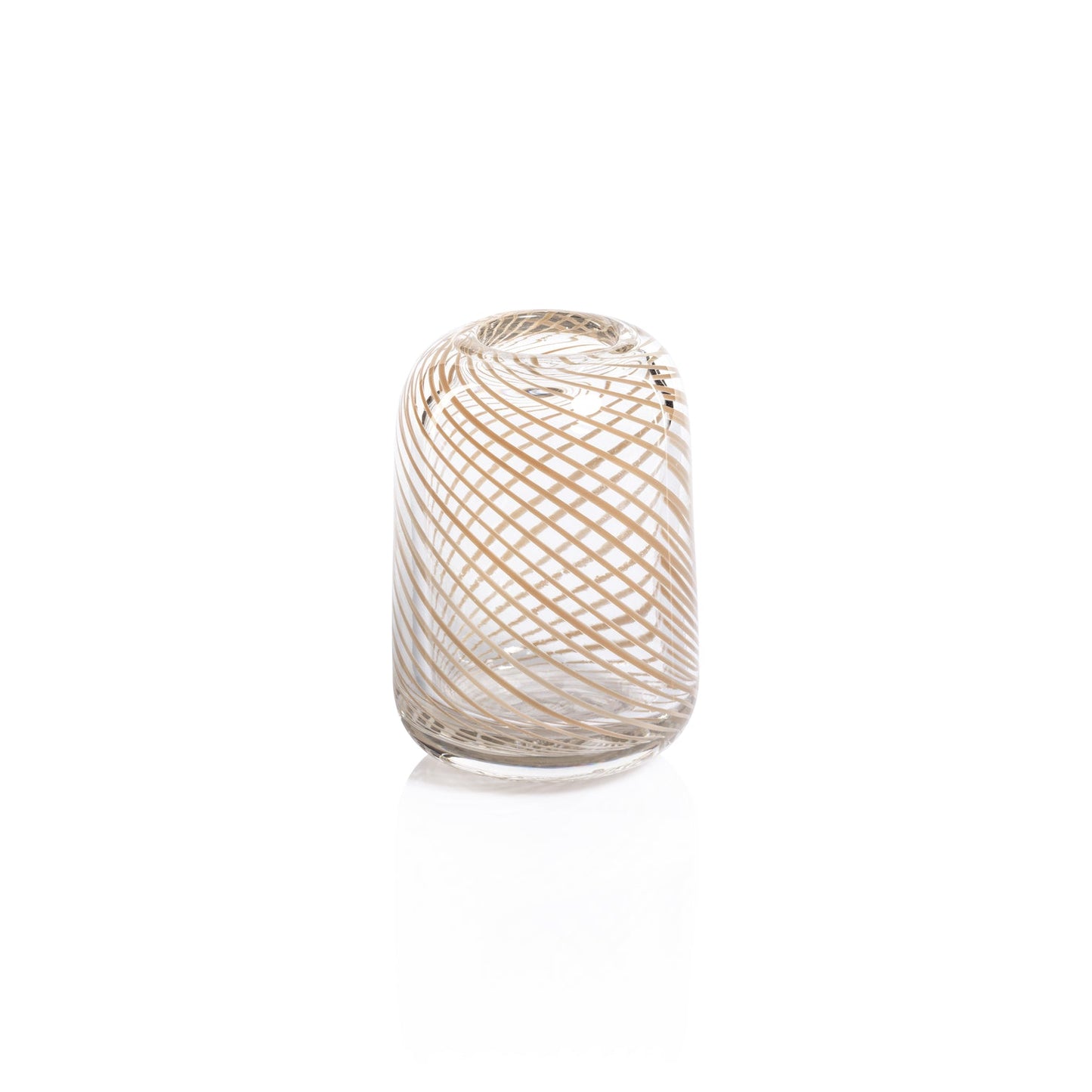 Claire Clear Bud Vases with Beige Swirl - Vases by Carlyle Avenue