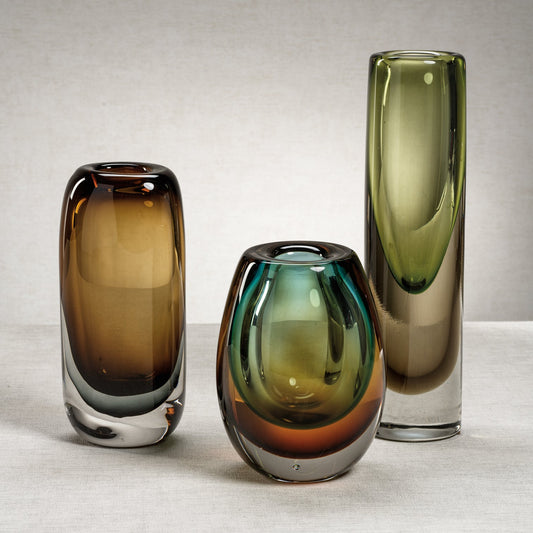 Glass Vase - Amber & Gray - Vases by Carlyle Avenue