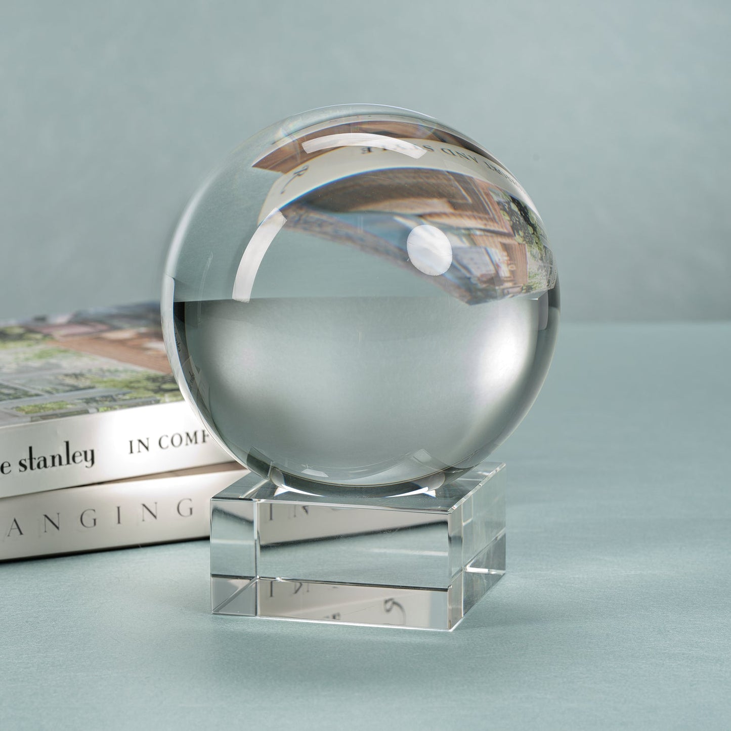 Serenity Crystal Orb on Base - Clear - Small - by Carlyle Avenue