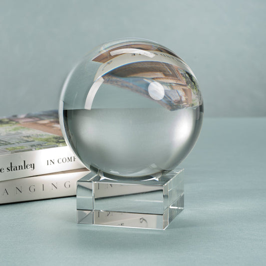 Serenity Crystal Orb on Base - Clear - Large -  by Carlyle Avenue