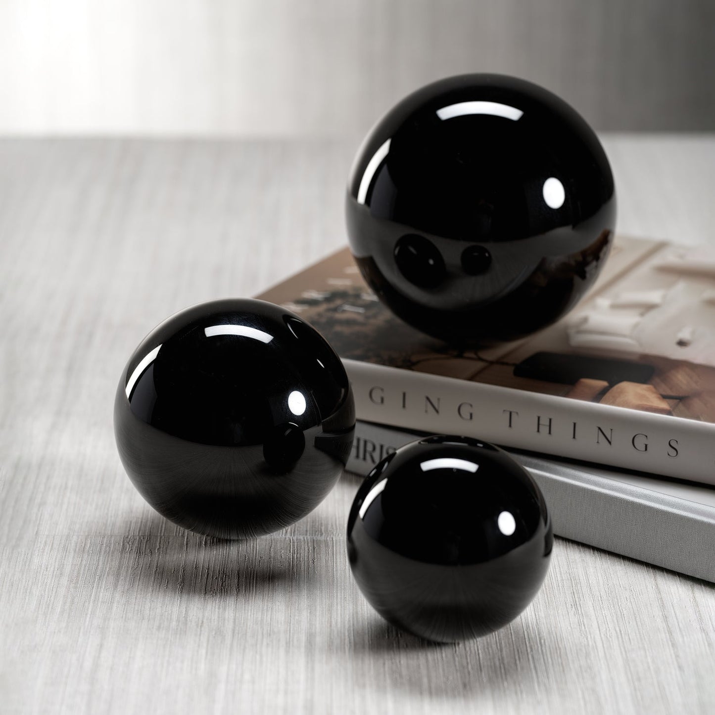 Noir Crystal Glass Fill Ball - Black - Decorative Accessories by Carlyle Avenue