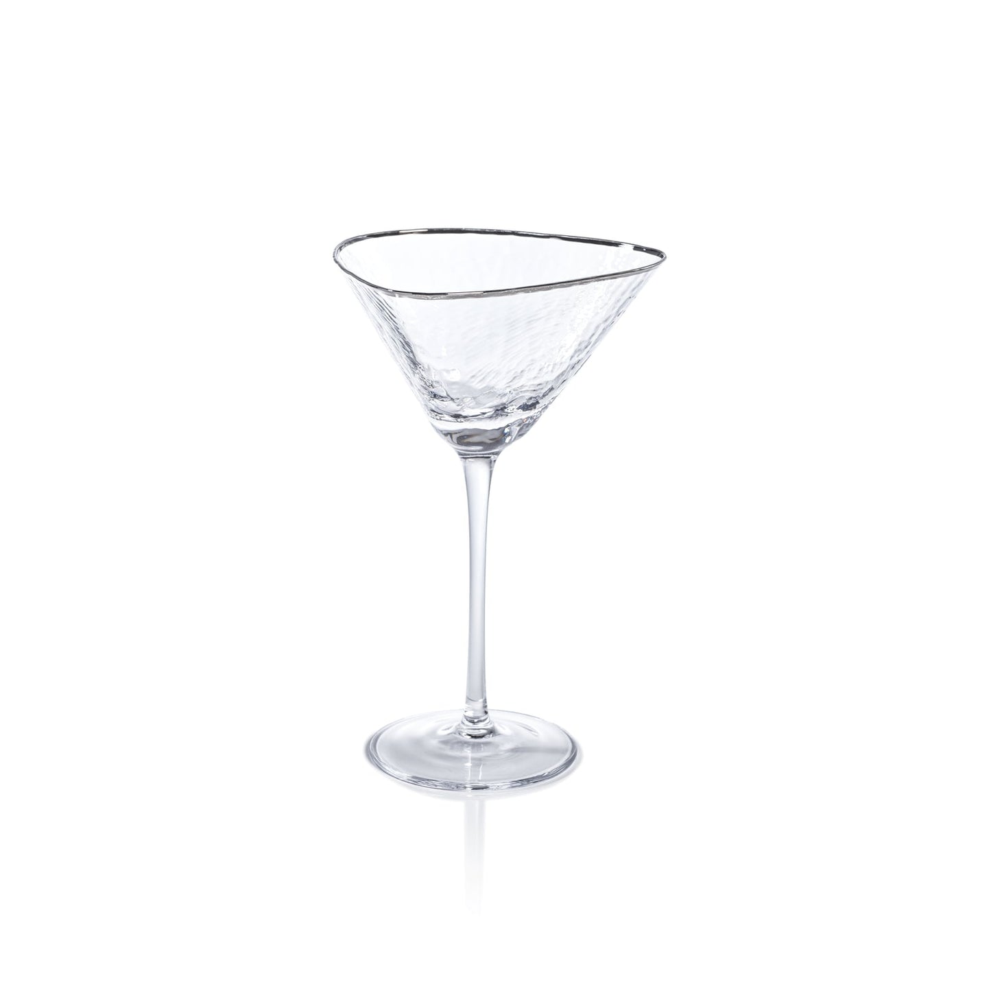 Aperitivo Triangular Glass - Clear w/ Platinum Rim - Glassware by Carlyle Avenue