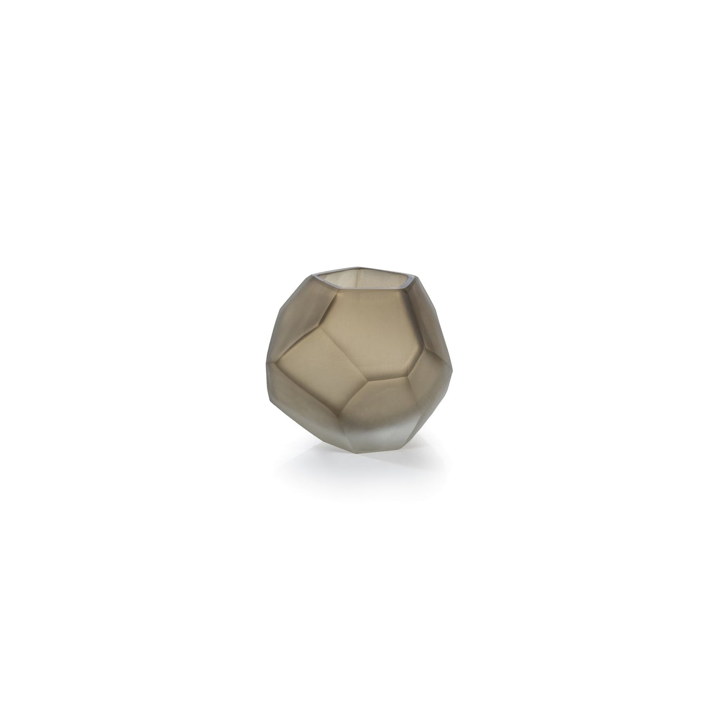 Faceted Frosted Taupe Vase - Vases by Carlyle Avenue
