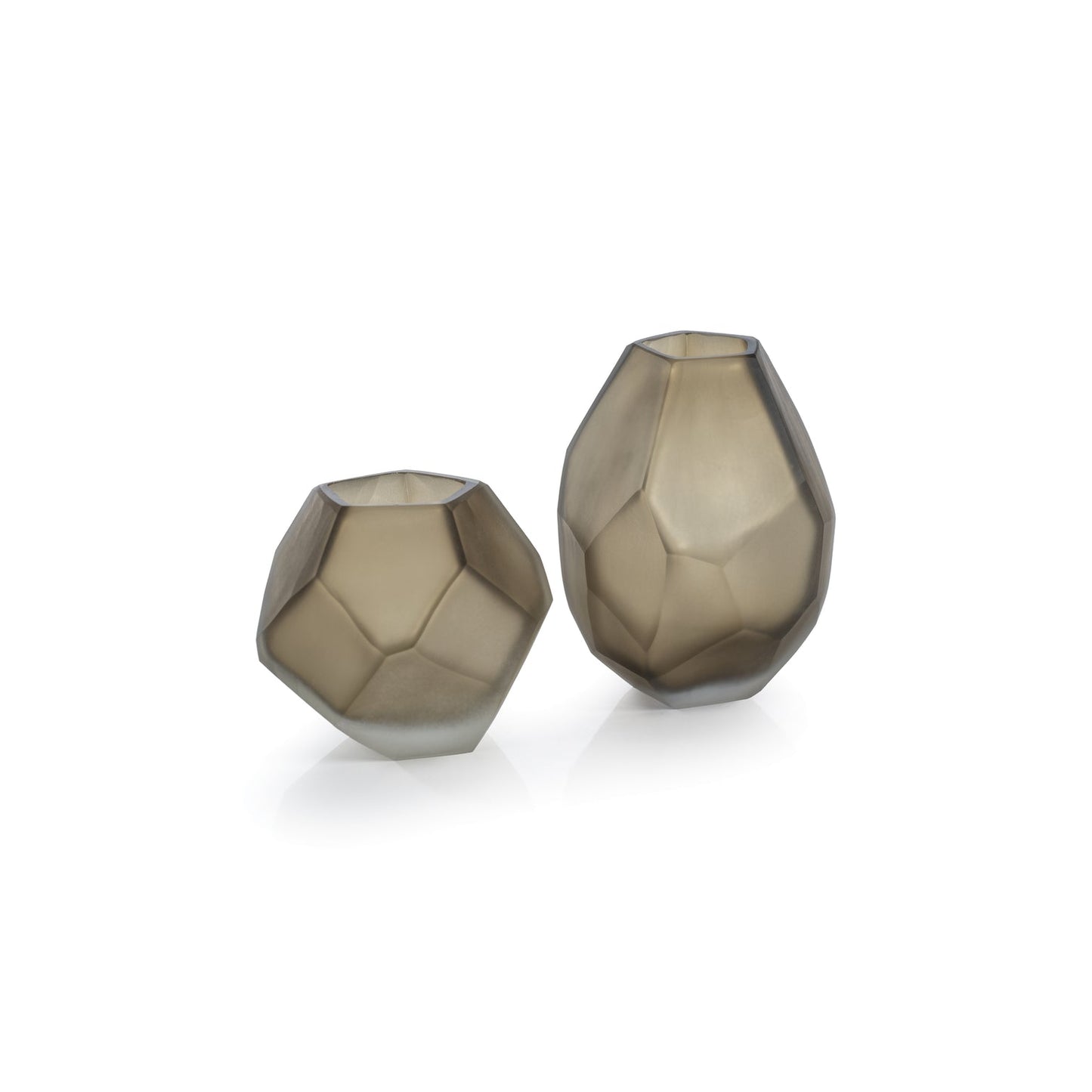 Faceted Frosted Taupe Vase - Vases by Carlyle Avenue