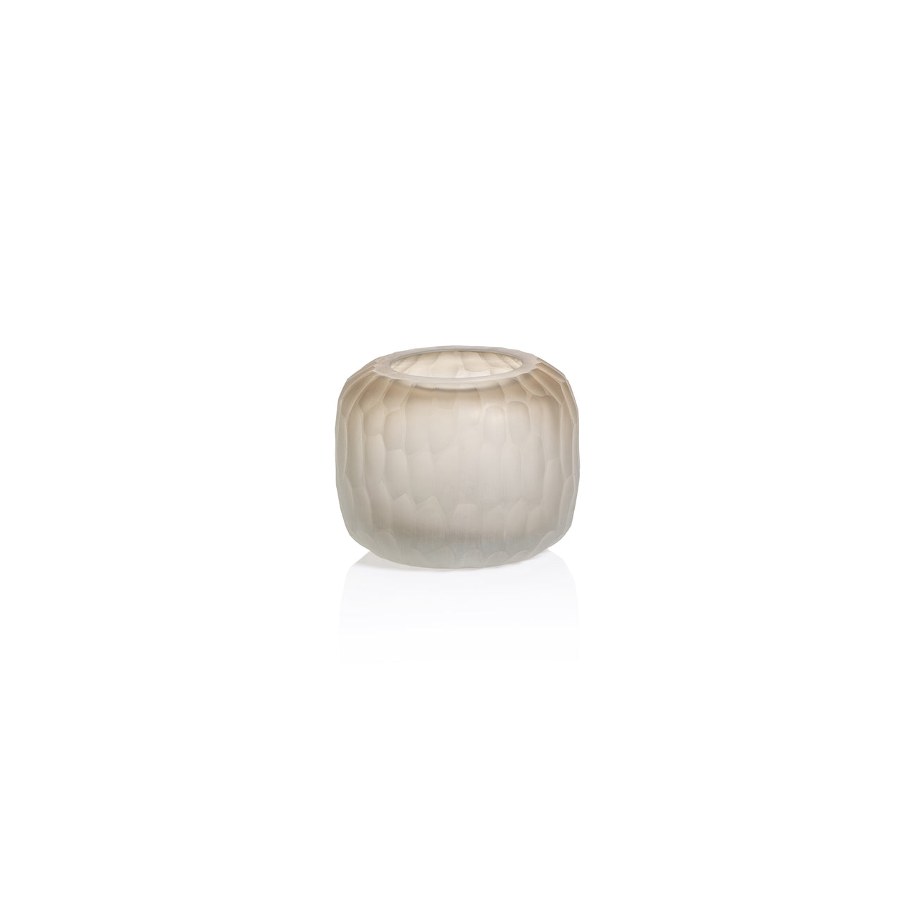 Vallées Cut Glass Vase - Taupe - Vases by Carlyle Avenue