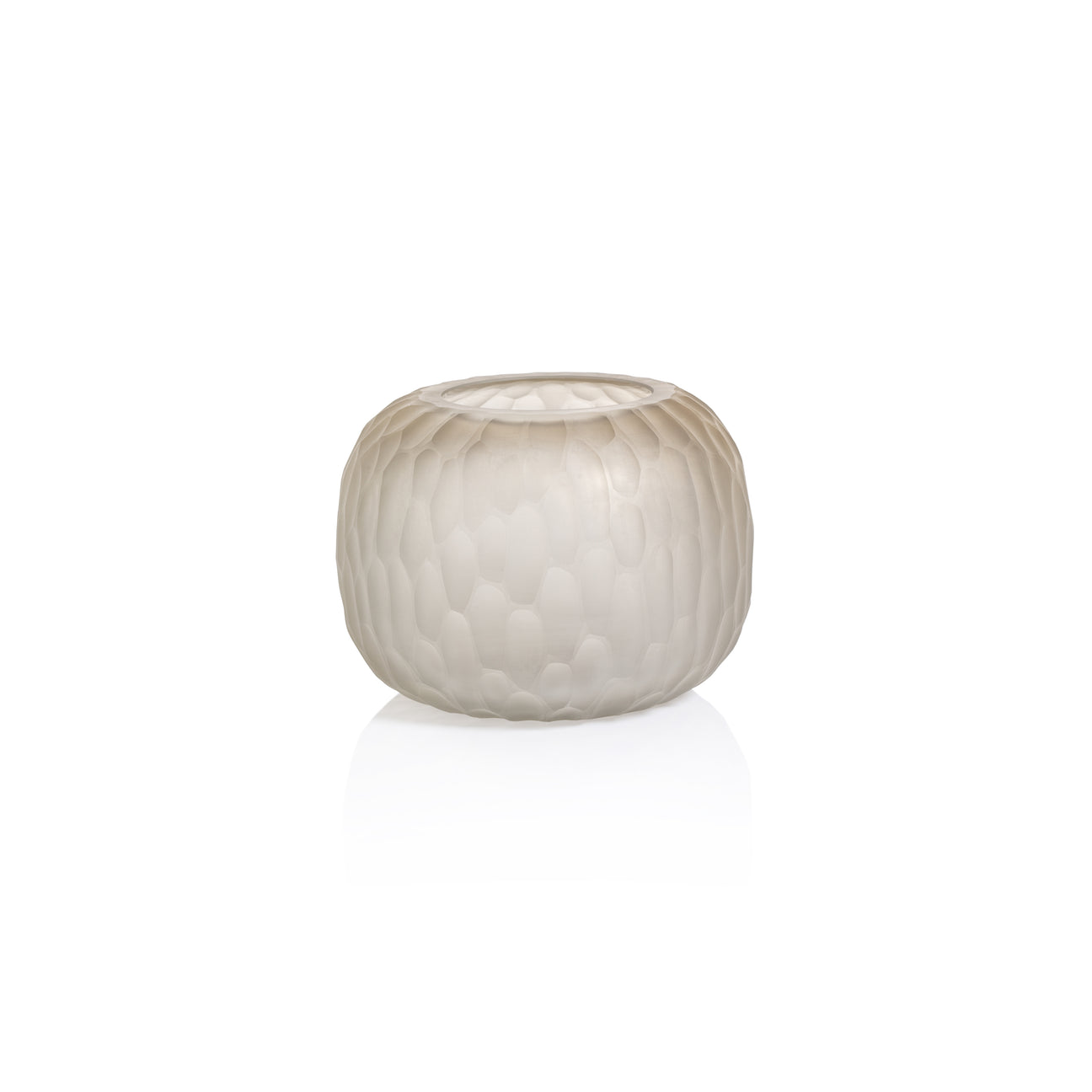 Vallées Cut Glass Vase - Taupe - Vases by Carlyle Avenue
