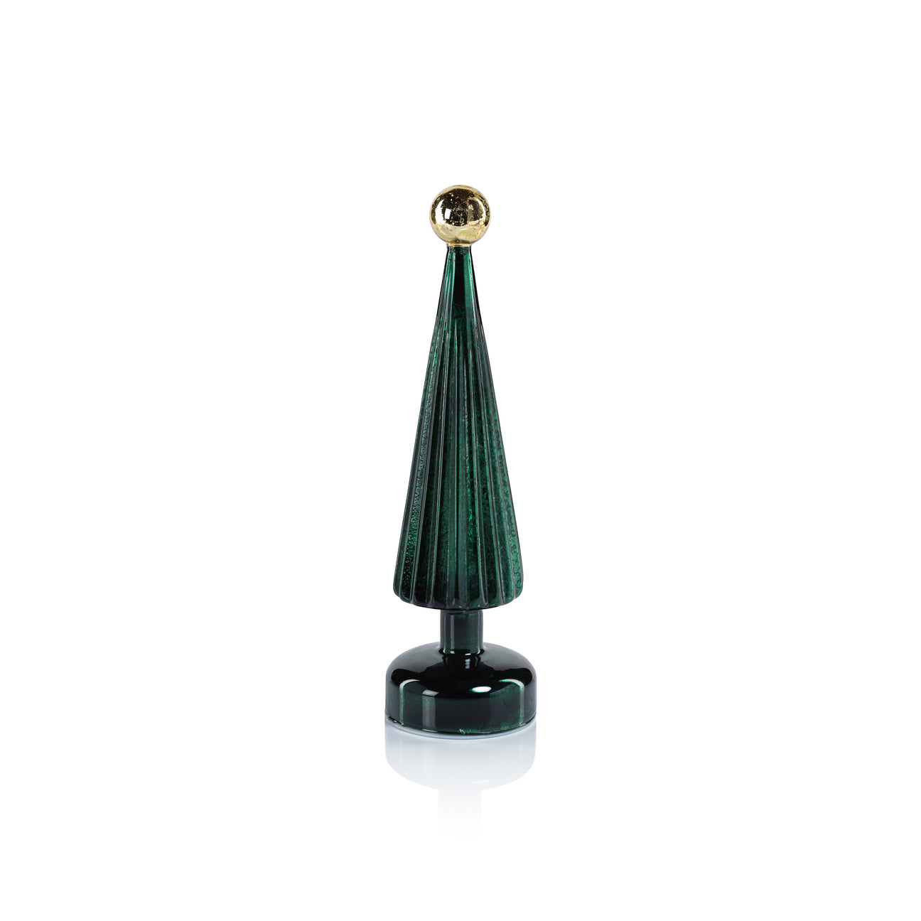 LED Tree with Globe Finial - Green w/ Gold - Christmas Trees by Carlyle Avenue
