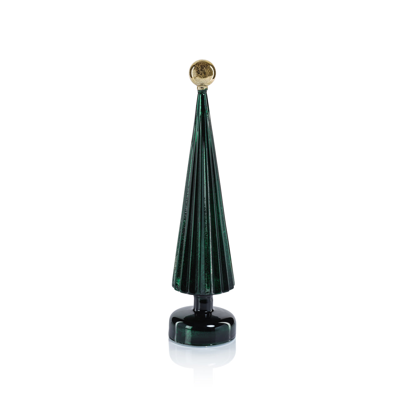 LED Tree with Globe Finial - Green w/ Gold - Christmas Trees by Carlyle Avenue