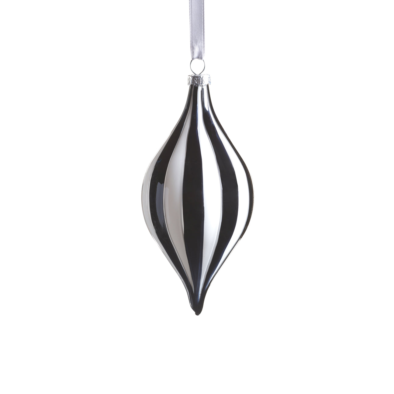 Twilight Stripe Glass Ornament - Set of 4 - Holiday Ornaments by Carlyle Avenue