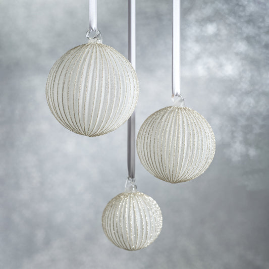 Shimmering Charm Glass Ornament - Silver - Ornaments by Carlyle Avenue