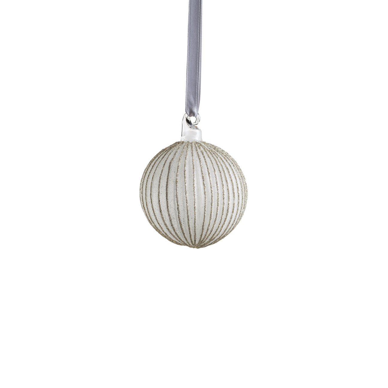 Shimmering Charm Glass Ornament - Silver - Ornaments by Carlyle Avenue