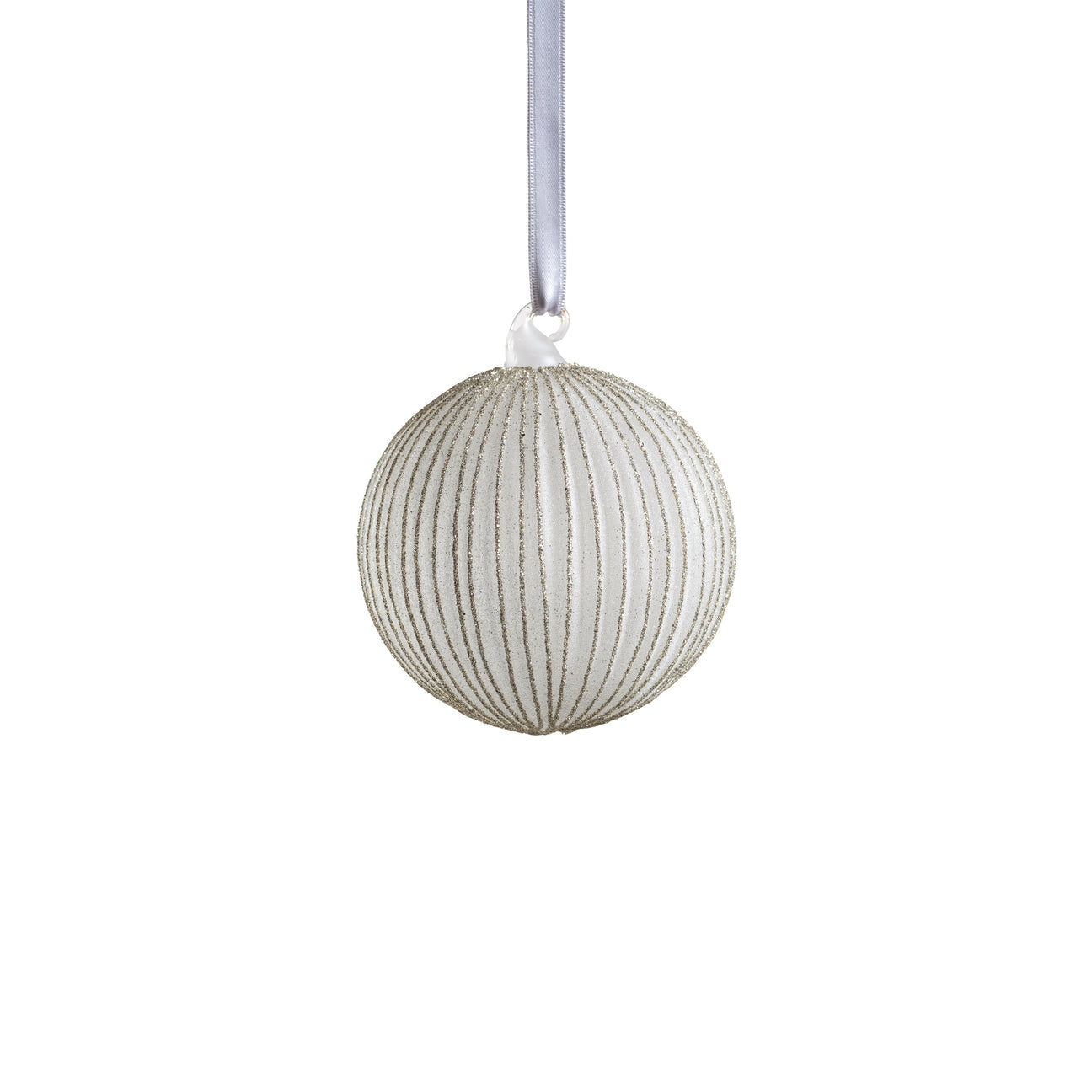 Shimmering Charm Glass Ornament - Silver - Ornaments by Carlyle Avenue