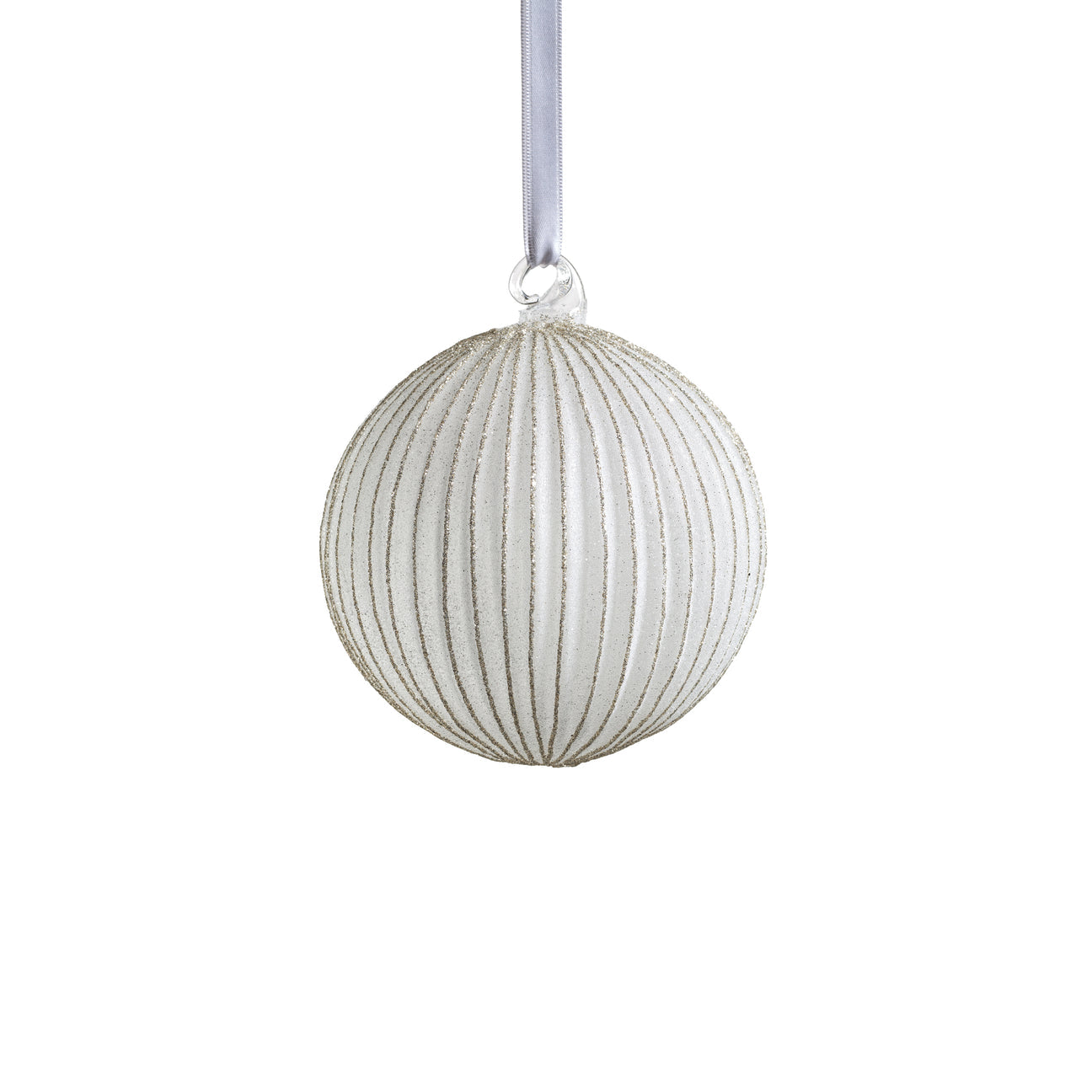 Shimmering Charm Glass Ornament - Silver - Ornaments by Carlyle Avenue