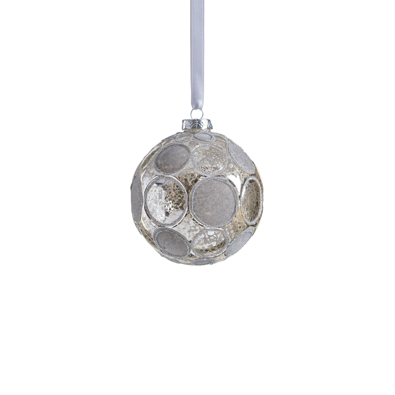 Matte Frosted Whisper Glass Ornament - Silver & Gray - Ornaments by Carlyle Avenue