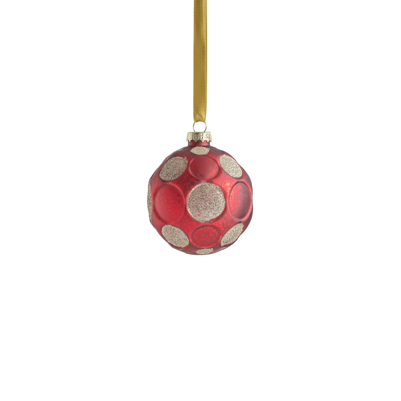 Matte Frosted Whisper Glass Ornament - Red & Gold - Ornaments by Carlyle Avenue