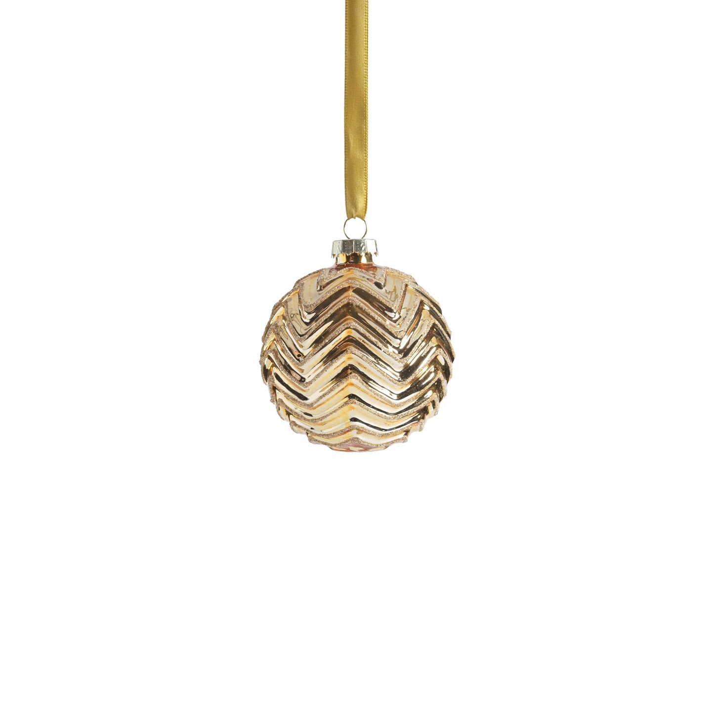 Metallic Spark Zigzag Ornament - Gold - Ornaments by Carlyle Avenue