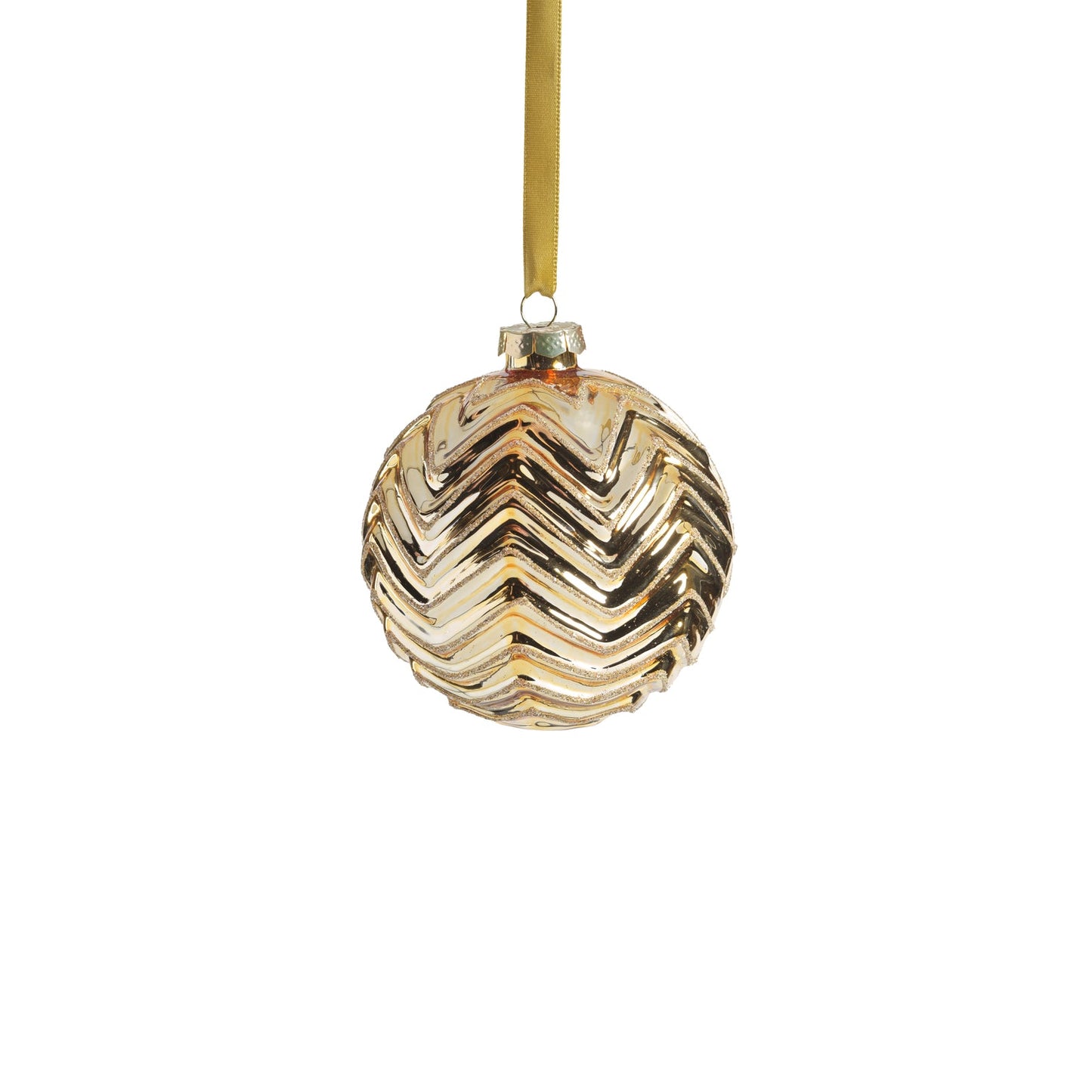Metallic Spark Zigzag Ornament - Gold - Ornaments by Carlyle Avenue