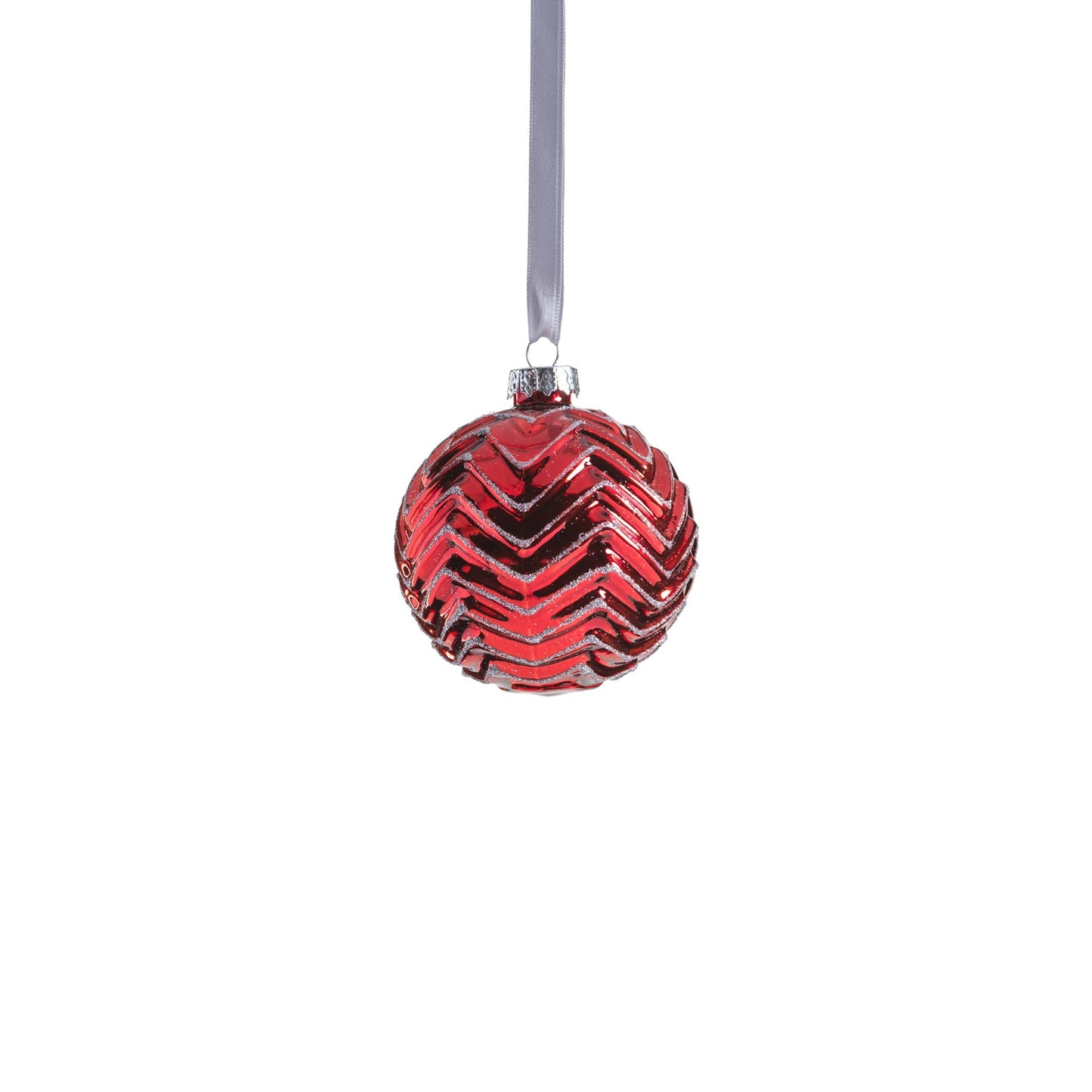 Metallic Spark Zigzag Ornament - Red - Ornaments by Carlyle Avenue