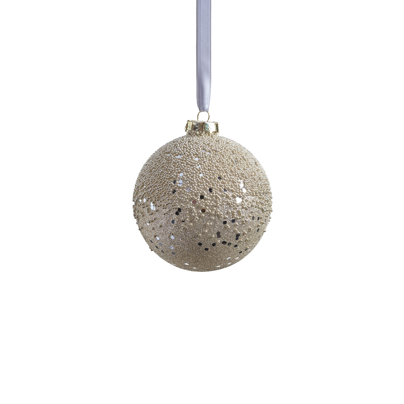 Silver Beaded Glass Ornament - Silver (Single) - Ornaments by Carlyle Avenue